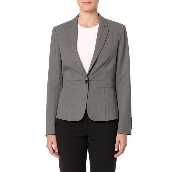 Jones New York Blazer Womens Size 12 Gray‎ Single Button Officewear - Picture 3 of 6